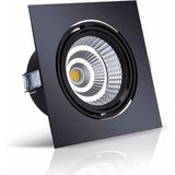 Kare Sıva Kare Sıva Altı 40W Kaliteli Led Siyah Spot Armatür (Ilık Beyaz 4000 Kelvin)