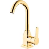 Kare Stil Mix Gold Kısa Borulu Lavabo Bataryası