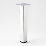Kare Tablalı 41 Cm Krom Gümüş 6 Cm Çap Metal Sehpa Masa Ayağı Mobilya Destek Yükseltici Ayak