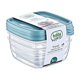 Kare Trend Saklama Kabı Seti 3 x 0,5 L - Şeffaf - 500 ml