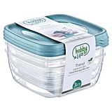 Kare Trend Saklama Kabı Seti 3 x 0,9 L - Şeffaf - 900 ml