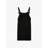 Kare Yaka Kalın Askılı Fiyonklu Saten Bodycon Mini Abiye Elbise