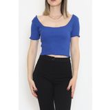 Kare Yaka Kaşkorse Bluz Saks - 15898.1567.