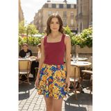 Kare Yaka Pamuklu Atlet - Bordo - XL
