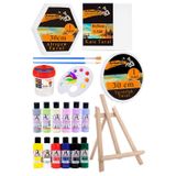 Kare Yuvarlak Ve Altıgen Tuval 30 Cm 12 Renk Akrilik Boya Şövale 1 Paket 30X30 Cm Arkadan Zımbalı Astarlı Resim Tuvali