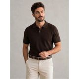 KAREL BUTİK Erkek Slim Fit Dar Kesim Düğmeli Kahverengi Polo Yaka Tişört