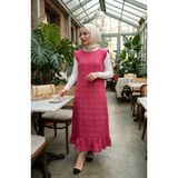 Kareli Dokulu Jile Elbise 2514-04 Pembe - Pembe - 42 - 44