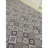 Kareli Model Halı Örtüsü Çift Yönlü Dokuma Savan Kilim - 200 x 300 cm - Lila
