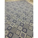 Kareli Model Halı Örtüsü Çift Yönlü Dokuma Savan Kilim - 200 x 300 cm - Mavi