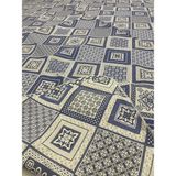 Kareli Model Halı Örtüsü Çift Yönlü Dokuma Savan Kilim - 300 x 400 cm - Mavi
