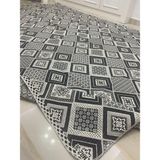 Kareli Model Halı Örtüsü Çift Yönlü Dokuma Savan Kilim - 300 x 400 cm - Siyah