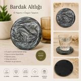 Karelim Home 4 Lü Bardak Altlığı Epoksi Saten Serisi - Gümüş