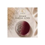 karelim home 4’lü Epoksi Bardak Altlığı Gümüş Varaklı Bordo