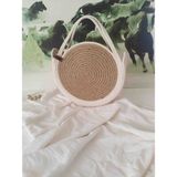 Karelim Home Kadın Kol Çantası Hasır Ekru Çanta 30X30 35X35 40X40 - büyük