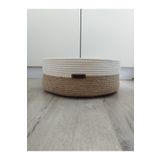 karelim home Kedi köpek Sepeti oyuncak organizeri kedi uyku sepeti 40x14 beyaz hasır kedi