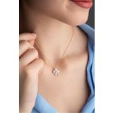 Karem Jewellery Beyaz Dört Yapraklı Şans Yoncası Rose Altın Kaplama Şık & Zarif Hediyelik Özel Tasarım Şık Kadın Kolye