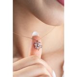 Karem Jewellery Dört Yapraklı Yonca Kolye Mor Taşlı Şans Yoncası Rose Altın Kaplama Şık & Zarif Hediyelik Özel Tasarım Ayarlanabilir Kadın Kolye
