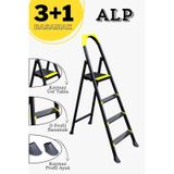 Karen Alp Siyah 3+1 Metal Basamaklı Katlanabilir Merdiven