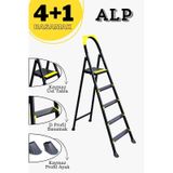 Karen Alp Siyah 4+1 Metal Basamaklı Katlanabilir Merdiven