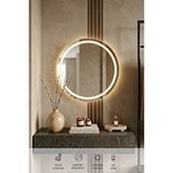 Karen Banyo 50 Cm Kumlamalı Led Ayna, Banyo, Antre, Salon, Dekoratif Gün Işığı Duvar Aynası Renksiz