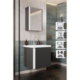 Karen Banyo 60 cm Antrasit Kemer Aynalı Takım Banyo Dolabı