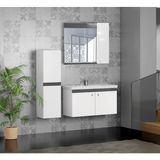 Karen Banyo 80 cm Beyaz Banyo Dolabı MDF Malzemeden Üretilmiş Şık Tasarım - Yok