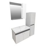 Karen Banyo 80 cm Beyaz New Bahar Aynalı Takım Banyo Dolabı