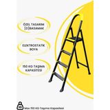 Karen Banyo Alp Siyah 3+1 Metal Basamaklı Katlanabilir Merdiven