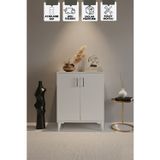 Karen Banyo Çok Amaçlı Dolap 2 Kapaklı Banyo, Mutfak, Kiler, Beyaz