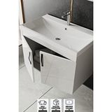 Karen Banyo Ege 80 cm Lavabolu Alt Banyo Dolabı, Kapaklı Banyo Alt Dolabı,seramik Lavabo Dahil - Beyaz