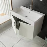 Karen Banyo Ege 80 cm Lavabolu Alt Banyo Dolabı - Kapaklı - Seramik Lavabo Dahil - Beyaz
