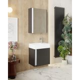 Karen Banyo Kemer 45 Cm,lavabolu,aynalı,banyo Dolabı,mat Antrasit,lavabo Dahil - Antrasit