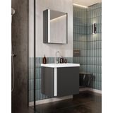 Karen Banyo Kemer 50 Cm,Lavabolu,Aynali,Banyo Dolabi,Mat Antrasit,Lavabo Dahil