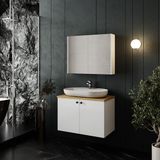 Karen Banyo Liva Aynalı 80 cm Takım Banyo Dolabı Beyaz