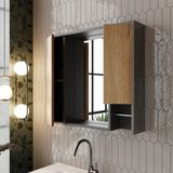 KAREN BANYO Marmara 85 Cm Banyo Dolabı Üst Modül, Aynalı, Kapaklı Çok Amaçlı Dolap