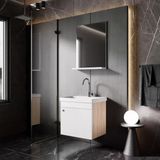 Karen Banyo Milano 50 Cm Lavabolu Banyo Dolabı,Lavabo Dahil, Ayna Dahil,Sonomo Meşe Teşhir
