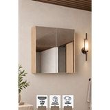 Karen Banyo Milano 60 Cm, Banyo Dolabı, Üst Modül, Aynalı Dolap, Atlantis Meşe Sonomo