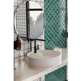 KAREN BANYO Motion 45 Cm Tezgah Üstü Lavabo Yuvarlak Beyaz Çanak Lavabo
