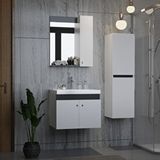 Karen Banyo New Bahar 60 Cm Lavabolu Banyo Dolabı Seti,boy Dolabı Hediyeli Antrasit