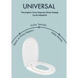 Karen Banyo Thermoplast Universal Çocuk Adaptörlü Yavaş Kapanır Klozet Kapağı 0340 - Beyaz