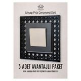 Karenza Home Dekoratif Desenli Priz Çerçevesi – Ahşap Duvar ve Priz Süsü Seti 5'li