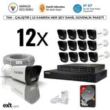 Karer 12'li Ip-5mp-Poeli-Sesli -Gece Renkli- Su Geçirmez- Full Hd-1tb-Güvenlik Kamera Seti - Beyaz