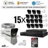 Karer 15'li Ip- Prpfesyonel-5mp-Poeli-Sesli -Ultra Hd 5mp Ip Kamera -Yapay Zeka-Güvenlik Kamerası - Beyaz