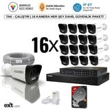 Karer 16'lı Ip-5mp-Poeli-Sesli -Gece Renkli- Su Geçirmez- Full Hd-1tb-Güvenlik Kamera Seti - Beyaz