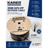 KARER 305 Metre CAT6 UTP Outdoor Dış Ortam İnternet ve Güvenlik Kamera Kablosu 23 AWG Bakır İletken