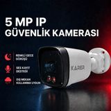 Karer 5 Mp Ip Sesli Warmled Bullet Güvenlik Kamerası – Renkli Gece Görüşlü Dış Mekân Kamera