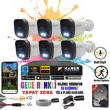 Karer 6 Kameralı 5 Mp Ultra Hd Sesli Ahd Güvenlik Kamera Seti - Gece Renkli 320Gb Hdd 8 Kanal Dvr