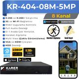 KARER 7 Kameralı 5 MP Ultra HD Sesli AHD Güvenlik Kamera Seti - Gece Renkli 320GB HDD 8 Kanal DVR - Beyaz