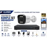 Karer Exitcam 1 Kameralı 2mp 1080P Full Hd Sesli Ahd Güvenlik Kamera Seti – 320GB HDD Dvr Kayıt - Beyaz