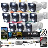 Karer Exitcam-11'li Ahd Güvenlik Kamera Seti-Gece Renkli-6 Warmled'li- Su Geçirmez- Full Hd - Beyaz